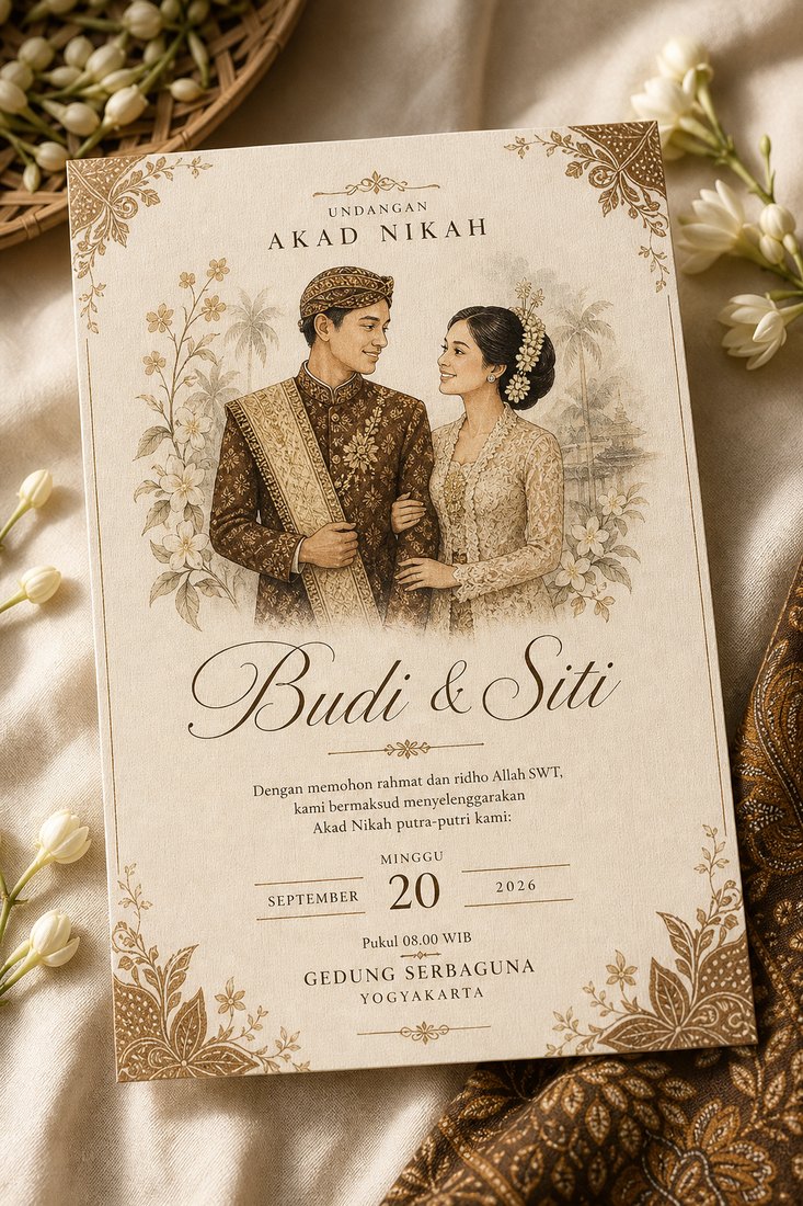 Kartu QR pernikahan buatan AI untuk Emma dan James bergaya pastel lembut
