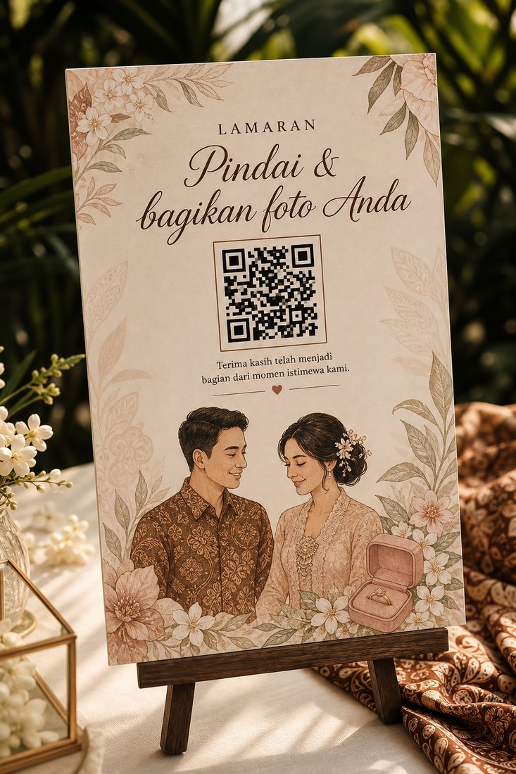 Kartu QR ulang tahun buatan AI untuk Sophia bergaya cat air